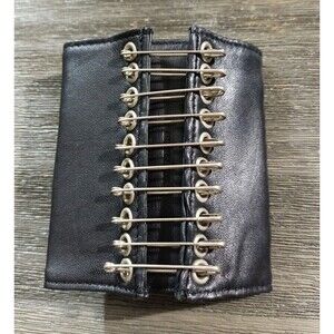 Armani Exchange Black Leather Safety Pin Cuff Vintage